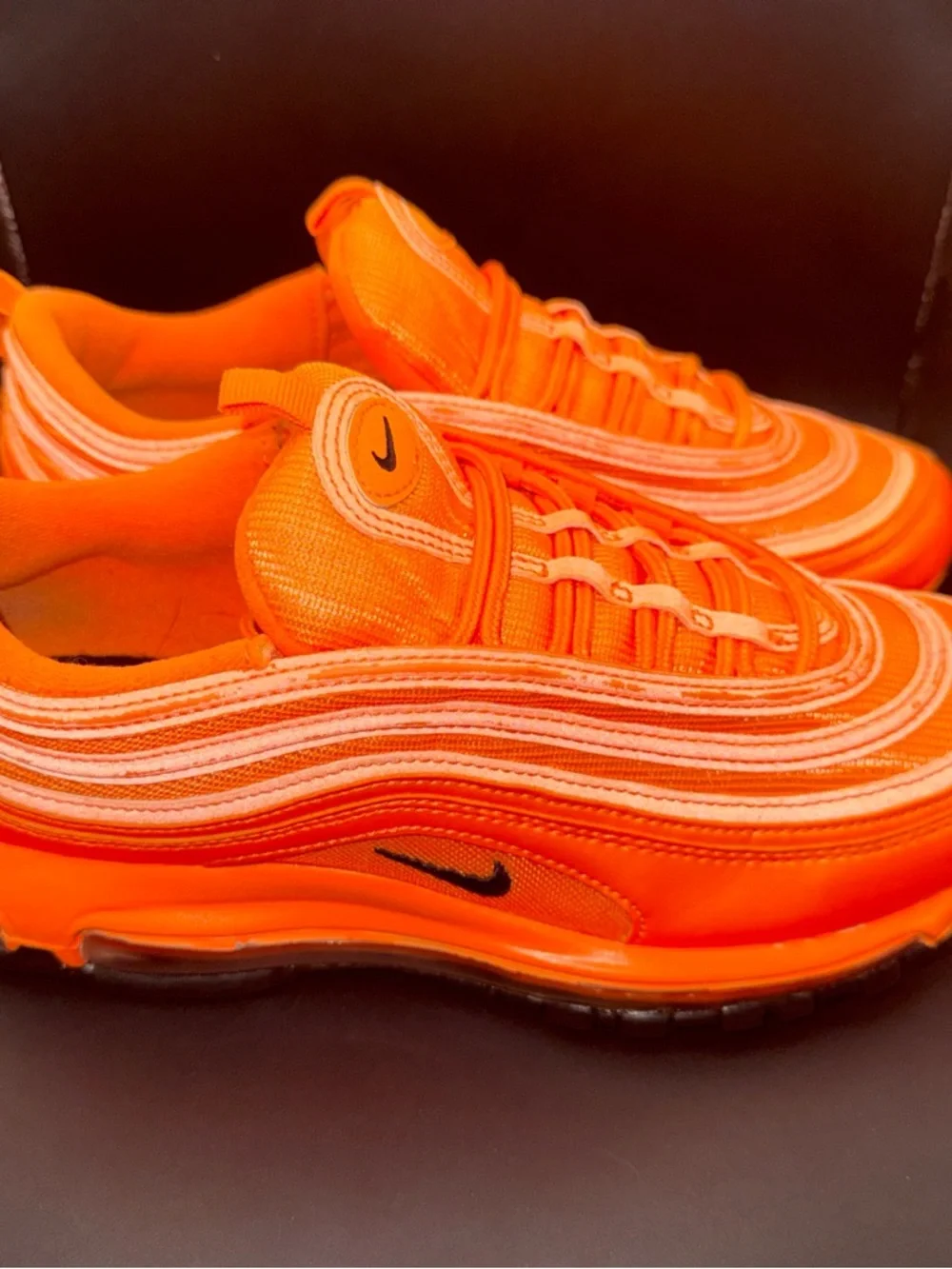 Size 9 - Nike Air Max 97 Atomic Orange Wmns, DM8338-800, Clean, No Box, Good - Picture 5 of 10